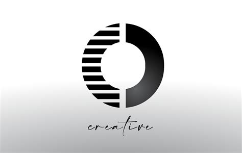 Lines Letter O Logo Design with Creative Lines Cut on half of The ...