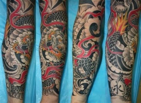 Red Chinese Dragon Tattoo On Arm - Music Tattoo Ideas