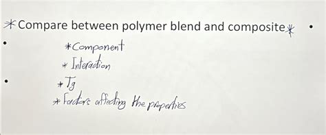 Solved Compare between polymer blend and | Chegg.com