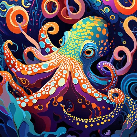 Premium Vector | Colorful octopus vector