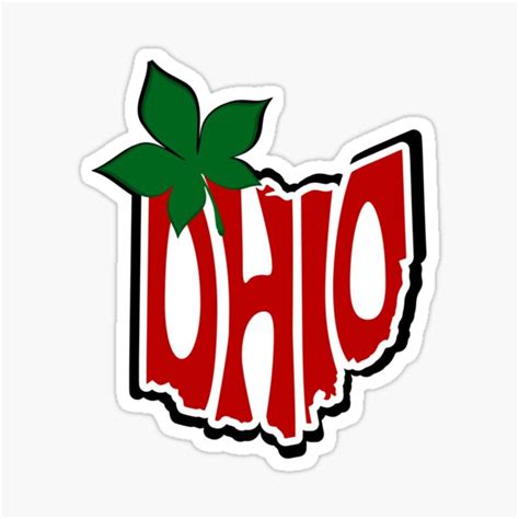 "Ohio with Buckeye Leaf" Sticker for Sale by krissy43231 | Redbubble