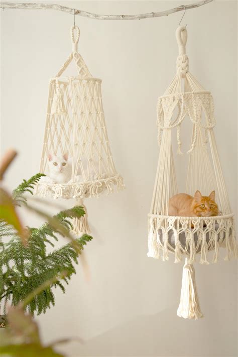 What Kitty Wouldn't Love One Of These Hanging Macrame Cat Hammocks?