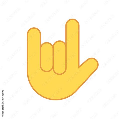 Rock on hand icon. Hand roll sign logo metal symbol emoji gesture Stock ...