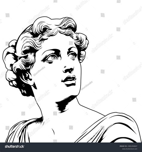 Antique Ancient Greek Statue Young Woman Stock Vector (Royalty Free) 2381204647 | Shutterstock