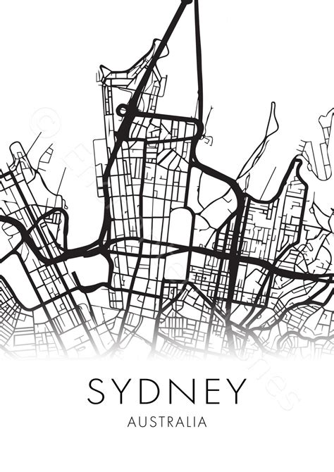 Large Sydney City Map Printable Print - Wall Art Printable Prints