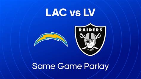 Best NFL Same Game Parlay Bet Today: Chargers vs. Raiders @ +400 odds ...