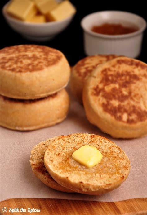 Whole Wheat English Muffins #BreadBakers | Spill the Spices