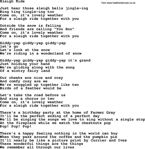 Sleigh Ride, by The Byrds - lyrics with pdf