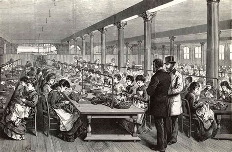 This is the sewing room of A.T. Stewart's in 1875. Women in lower classes were… | Industrial ...