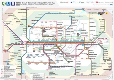 München Nahverkehrsnetz - U-Bahn, S-Bahn, Tram-Bahn & Bus