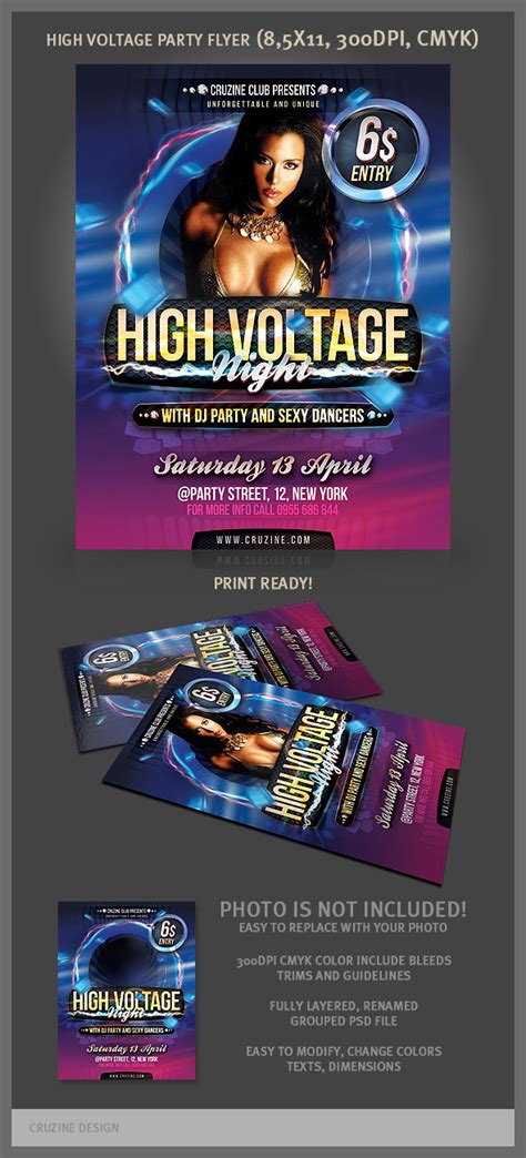 High Voltage Party Flyer Template by hugoo13 on DeviantArt