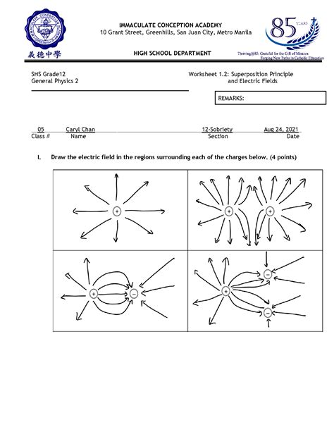 SOLUTION: Worksheet 2 superposition principle and electric field - Studypool