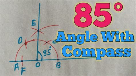 How to construct 85 degree angle with compass - YouTube