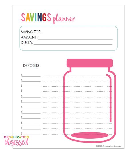 Colouring Chart Savings Tracker Printable Instant Download A4 A5 ...