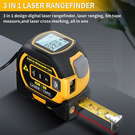 3in1 Digital Laser measure 60m Range Finder Meter 5m Tape Measure Ruler ...