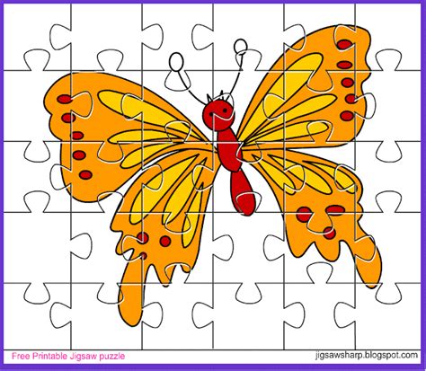 Free Printable Jigsaw Puzzle Game: Butterfly Jigsaw Puzzle