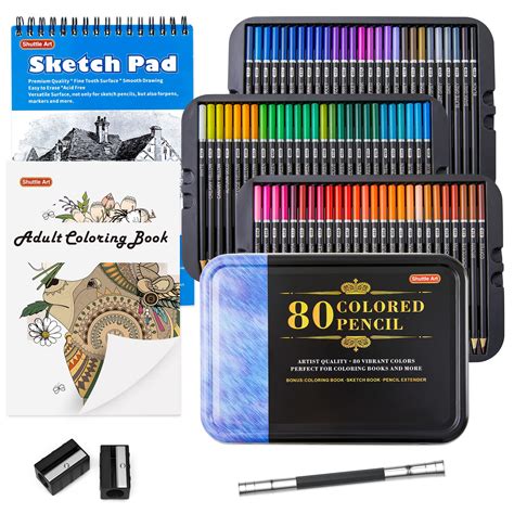 Buy 80 Colours Professional Colouring Pencils, Shuttle Art Soft Core ...