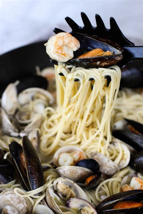 Easy Seafood Pasta with White Wine Butter Sauce - The Culinary Compass