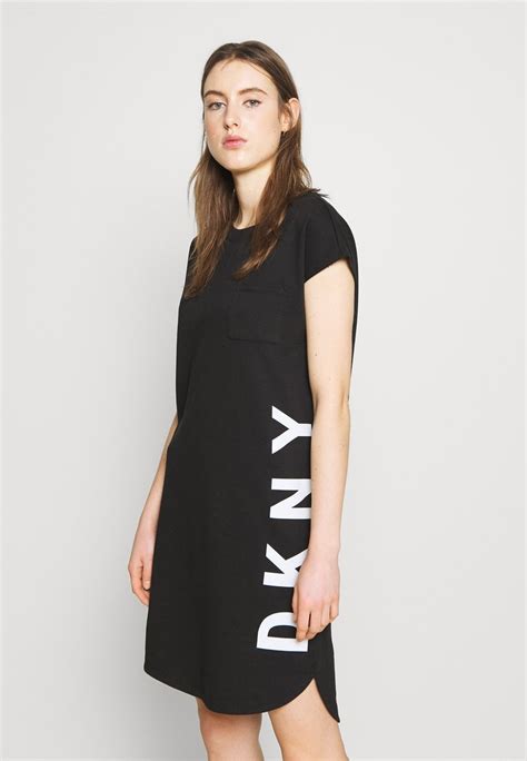 DKNY FOUNDATION LOGO DRESS - Vapaa-ajan mekko - black/musta - Zalando.fi