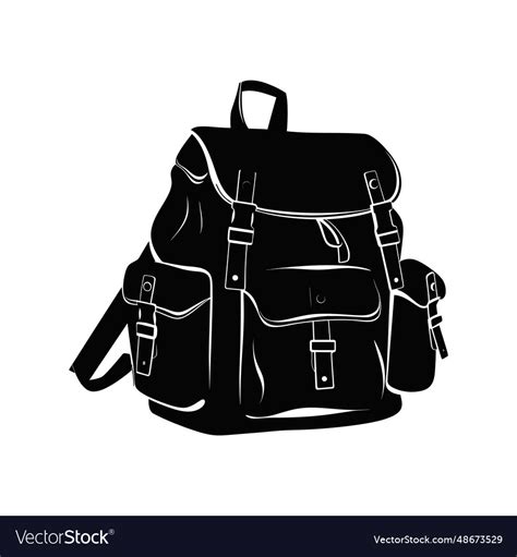 Backpack silhouette art Royalty Free Vector Image