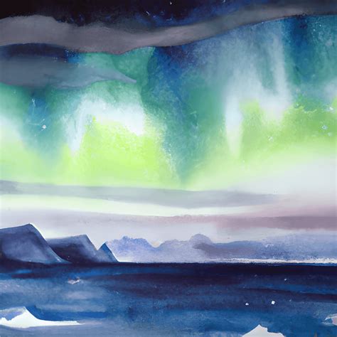 Northern Lights Watercolor Graphic · Creative Fabrica