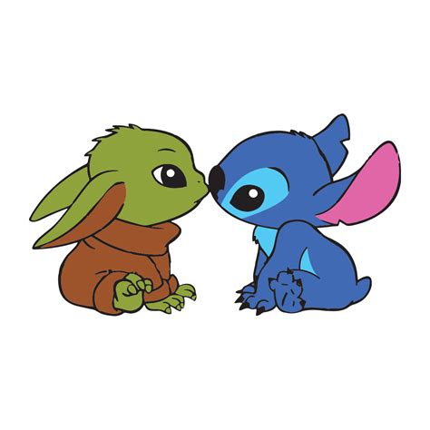 Stitch And Yoda Stitch Svg Yoda Svg Baby Yoda And Stick Kiss Svg Disney Yoda And Stitch Baby ...