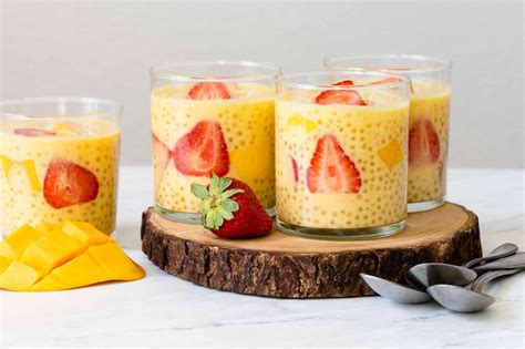 Mango Tapioca Pudding (Mango Sago) | Healthy Nibbles by Lisa Lin