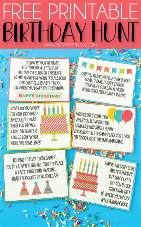 A Super Fun Birthday Scavenger Hunt {Free Printable!} - Play Party Plan