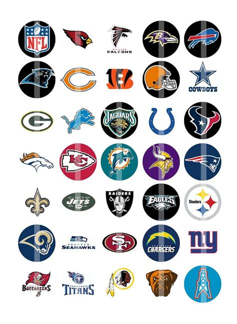 NFL logos ALL 32 TEAMS Collage Sheet