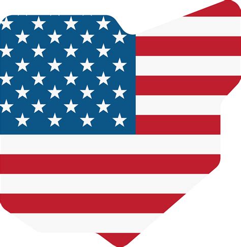 outline drawing of ohio state map on usa flag. 22596924 PNG