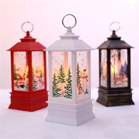 Christmas Candle Lantern, Decorative Lantern with Led Candle Battery Operated Hanging Lanterns ...