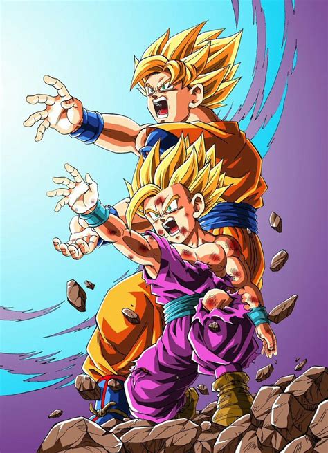 Goku and Gohan♡ #father and son kamehameha♡ | Anime dragon ball goku, Anime dragon ball super ...