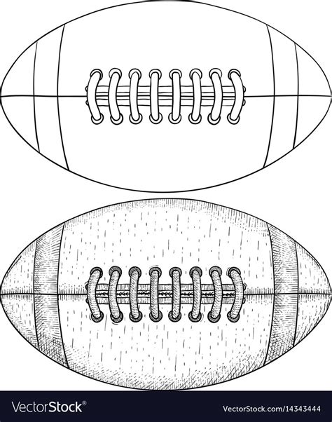 Rugby ball sketch Royalty Free Vector Image - VectorStock