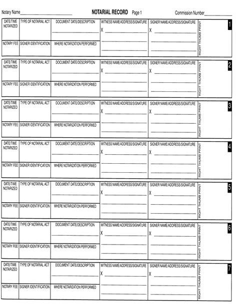 Notary Record Book Printable - Printable Word Searches