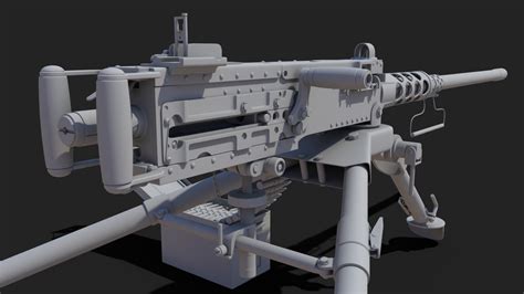 3d m2 browning machine gun model