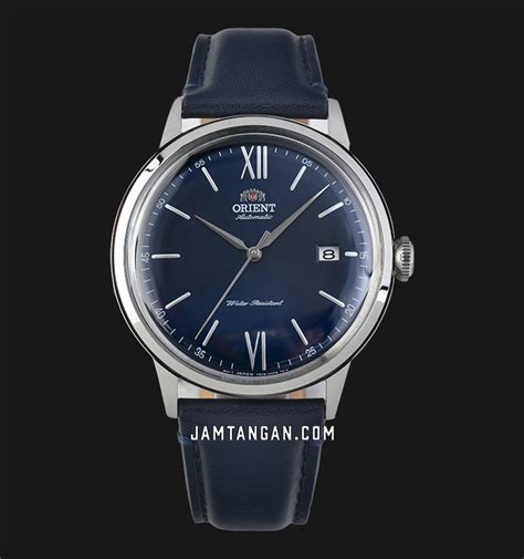 Orient Bambino V6 RA-AC0021L Automatic Man Blue Dial Blue Leather Strap | Jamtangan.com