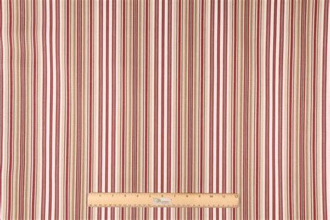 4 Yards Stripe Printed Cotton Drapery Fabric in Lacquer