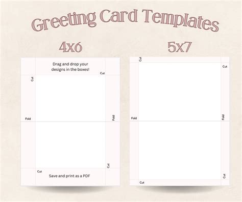 Drag and Drop Greeting Card Templates 4x6 and 5x7 Foldable - Etsy France