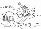 Great coloring Page snowboard  Winter Sports Free Pages sketch template