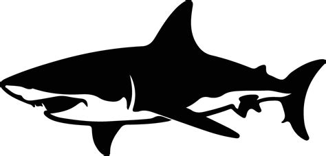 great white shark black silhouette 38101090 Vector Art at Vecteezy