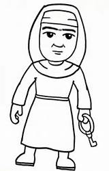 Coloring Pages Nun sketch template