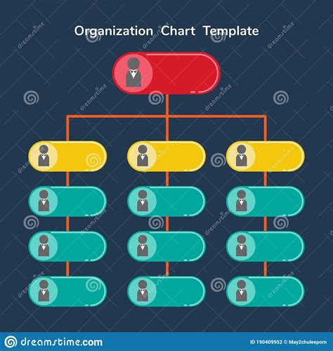 Organization Chart Template, Infographic Design, Vector, Illustration Stock Vector ...
