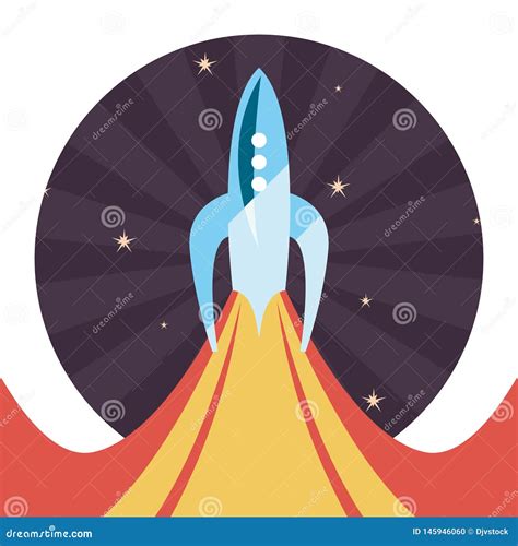 Spaceships Launching Cartoon Vector | CartoonDealer.com #23471973