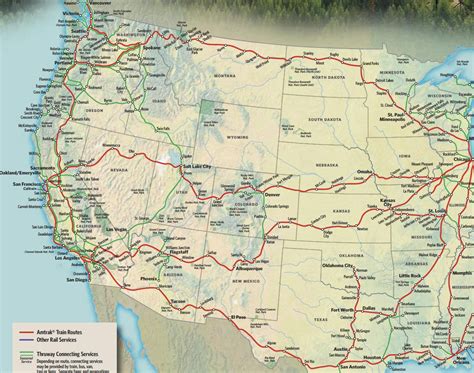 Train Links California State Map California Zephyr Route Map - Amtrak California Zephyr Map ...