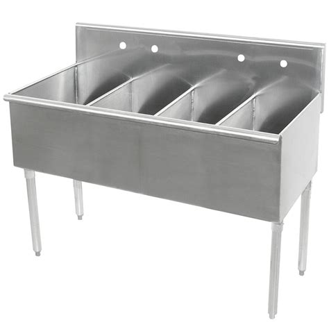 Advance Tabco 4-4-48 Four Compartment Stainless Steel Commercial Sink - 48"