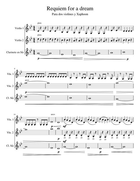 Requiem for a dream xaphoon Sheet music for Clarinet in b-flat, Violin ...