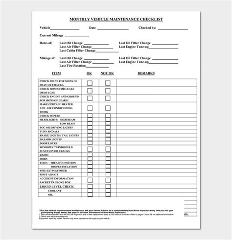 Vehicle Maintenance Schedule Template | Checklist template, Schedule template, Maintenance checklist