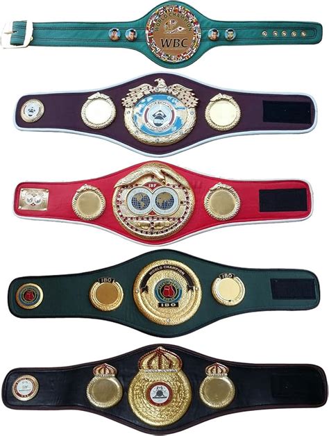 Amazon.com : WBC WBA WBO IBF IBO Championships Boxing Belt Replica Mini 5 Belts : Clothing