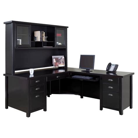 Black L Shaped Desk With Drawers - Office Desk : bait kerinduan