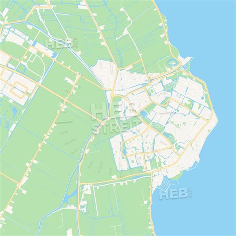 Edam-Volendam, Netherlands Vector Map - Classic Colors - HEBSTREITS Sketches | Dawanda